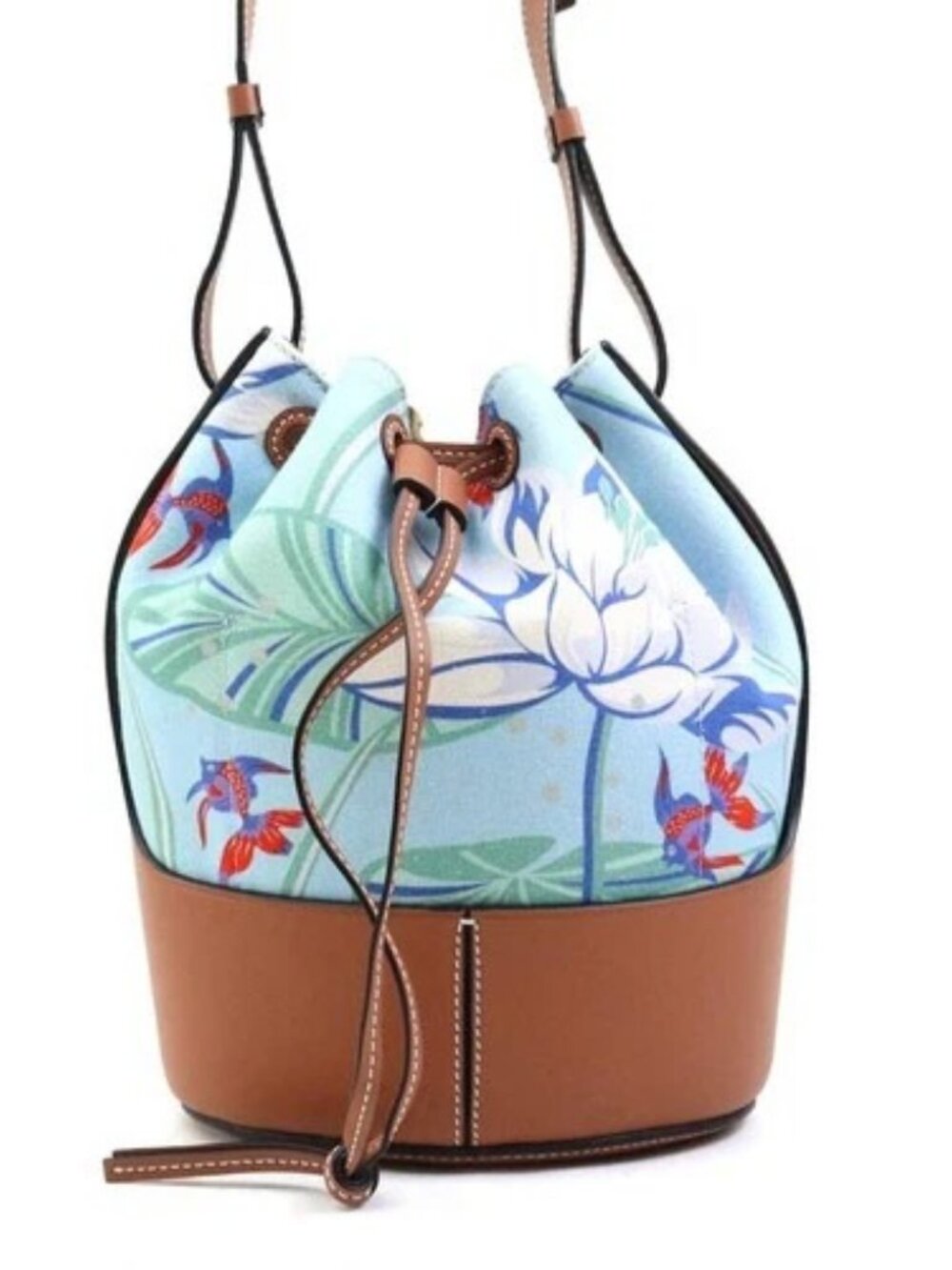 Auth LOEWE Paula's Ibiza Shoulder Bag Blue/Brown Canvas/Leather - e61132a - Picture 3 of 16